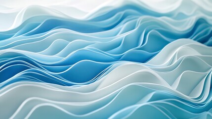 Bright blue and white wave pattern with soft flowing texture, creating a calm and refreshing aesthetic