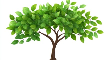 Obraz premium Lush green tree isolated on white, nature background, perfect for eco-friendly designs