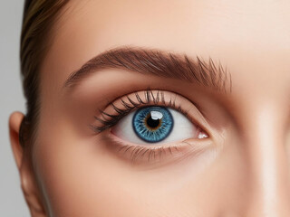 Naklejka premium close up of female blue eye