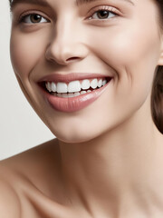 Fototapeta premium close up of woman lips smiling