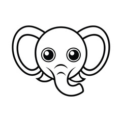 Fototapeta premium funny elephant outline vector art