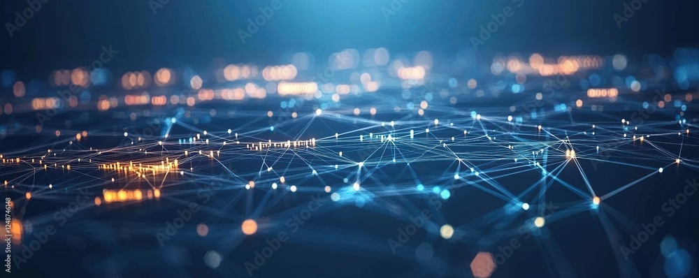 Poster exploring global network connections: a visual journey into interconnectivity and data flow across c