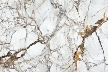 White marble surface with gray and gold veins. Neural network AI generated