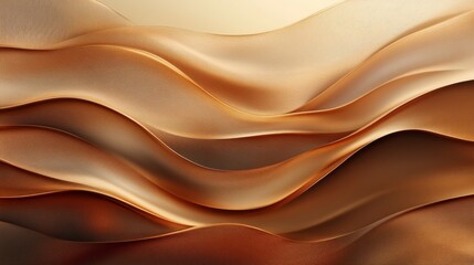 Abstract wavy patterns create an elegant golden and brown background