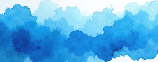 Obraz premium Abstract blue watercolor wash, soft blend of shades, liquid, soft, vibrant