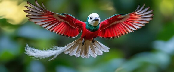 Fototapeta premium Colorful Tropical Bird In Flight
