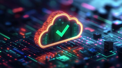 Digital cloud symbolizing data security and connectivity on a futuristic technology background