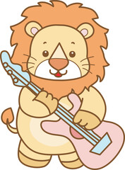 Naklejka premium Cute Lion vector icon. Funny baby Lion animal series stock illustration. life of fluffy Lion designs.