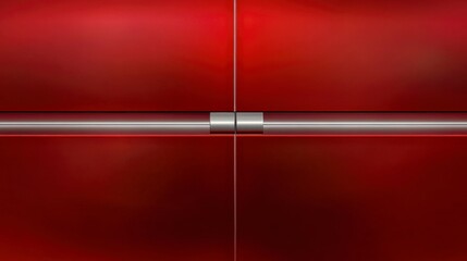 Modern Red Doors with Sleek Metal Handles - Architectural Design