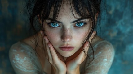Fototapeta premium The Depth of Her Gaze: A Story Within the Eyes