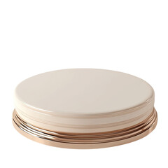 Elegant Minimalist Beige Podium for Product Presentation or Award Ceremony, 3D design, Transparent Background, PNG