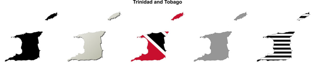 Trinidad and Tobago outline map set