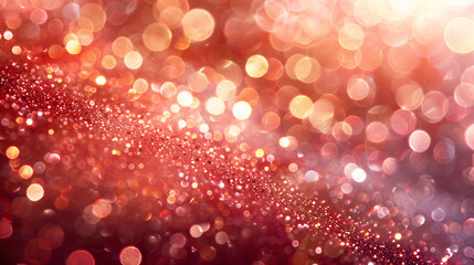 Radiant Aurora of Bokeh Bliss A Symphony of Glittering Light and Crimson Hues Artistically Displayed