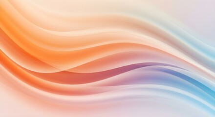 Ondas abstractas que fluyen en suaves colores pastel, incluidos tonos de naranja, rosa y azul claro, creando una apariencia suave y fluida