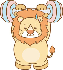 Cute Lion vector icon. Funny baby Lion animal series stock illustration. life of fluffy Lion designs.