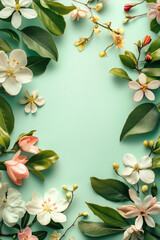 Colorful Spring Elementss Frame Border Background - Space for Text	
