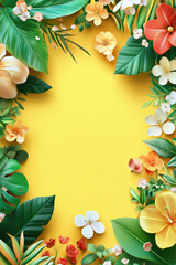 Colorful Spring Elementss Frame Border Background - Space for Text	
