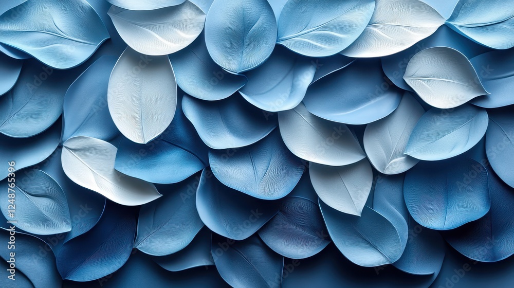 Poster blue leaf pattern background texture