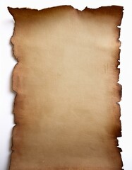 Hoja de pergamino en blanco, Fondo blanco, imagen de alta resolución