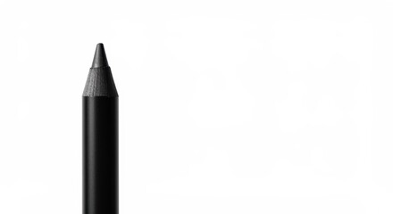 Sleek Black Eyeliner Pencil on White Background, Ideal for Beauty Advertising, Makeup Tutorials, and Cosmetic Branding.