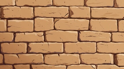 Obraz premium Detailed Illustration of a Beige Stone Wall Pattern
