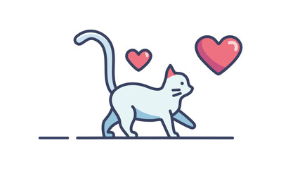 Cute Cat cartoon for print or use as poster, card, flyer , sticker or T Shirt