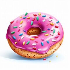 Professional Colorful Doughnut Clipart for Design Projects on White Background