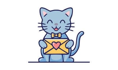 Cute Cat cartoon for print or use as poster, card, flyer , sticker or T Shirt