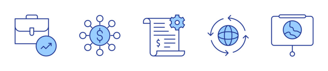 business, marketing, development, process, presentation. Business Icon vector illustration. Line Duotone style. Editable stroke