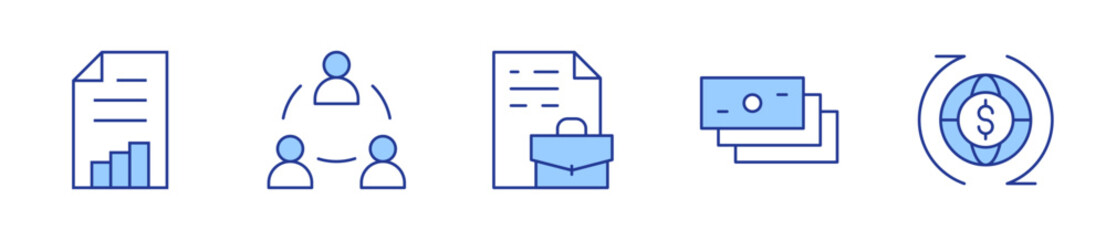 growth, people, business, money, economy. Business Icon vector illustration. Line Duotone style. Editable stroke