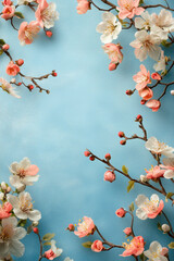 Colorful Spring Elementss Frame Border Background - Space for Text	
