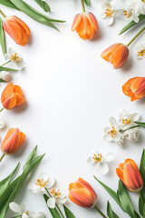 Colorful Spring Elementss Frame Border Background - Space for Text	
