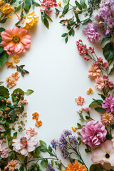 Colorful Spring Elementss Frame Border Background - Space for Text	
