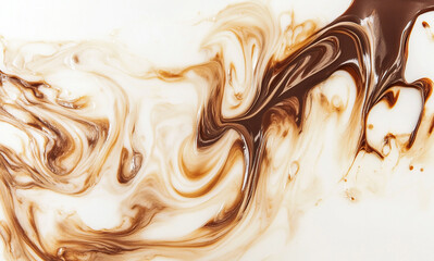 Close-Up of Chocolate Cream Swirling in the Air