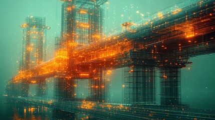 Futuristic Digital Representation of Urban Infrastructure. Generative AI