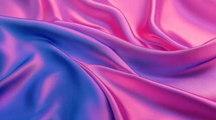 Obraz premium blue pink silk background neon light draped satin fabric texture backdrop wallpaper gradient colors sensual