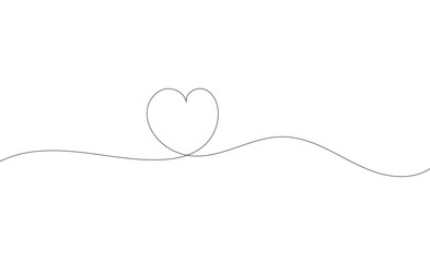 Heart in continuous drawing lines.