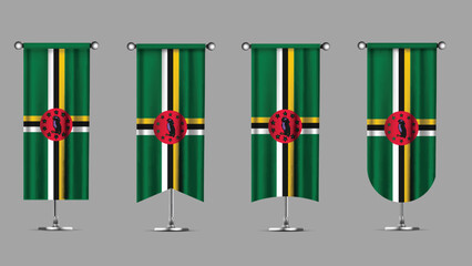 Collection of Vertical Banners Featuring the DOMINICA Flag