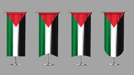 Collection of Vertical Banners Featuring the PALESTINE Flag