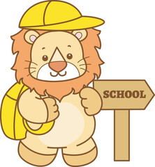 Cute Lion vector icon. Funny baby Lion animal series stock illustration. life of fluffy Lion designs.