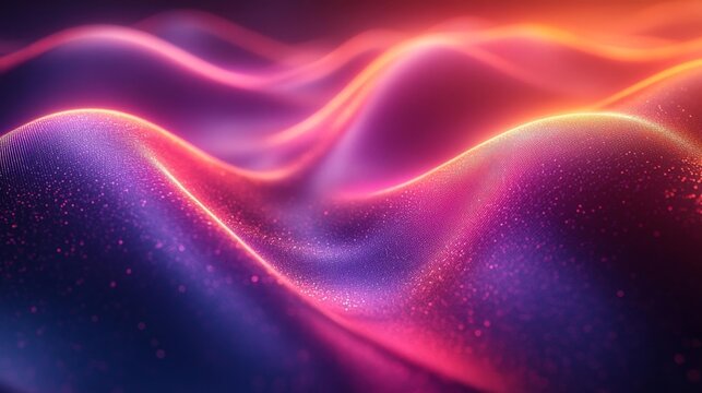 Abstract Colorful Wavy Background with Dynamic Lights. Generative AI