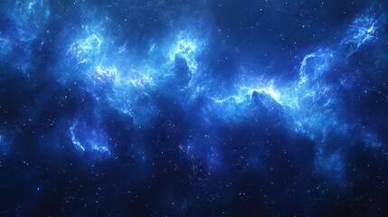 Blue Nebula, Cosmic Clouds, Space Background, Starry Sky, Astronomy