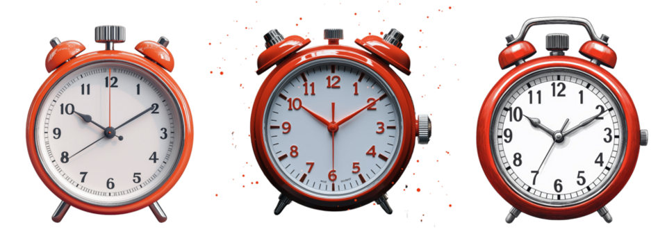 Red vintage style alarm clocks