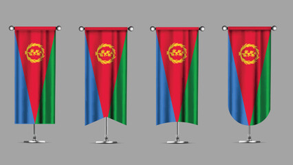 Collection of Vertical Banners Featuring the ERITREA Flag