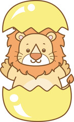Cute Lion vector icon. Funny baby Lion animal series stock illustration. life of fluffy Lion designs.