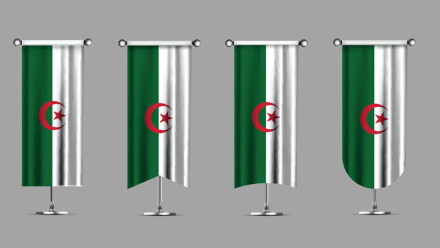 Collection of Vertical Banners Featuring the ALGERIA Flag