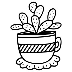 cactus doodles in pots