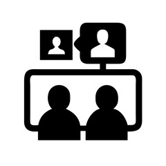 Fototapeta premium Team meeting icon with video conferencing
