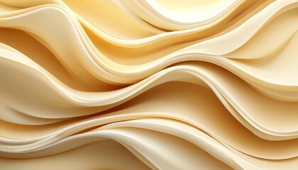 Obraz premium Flowing Light Yellow 3D Texture Forming Seamless Repetitive Wave Design Element for Background