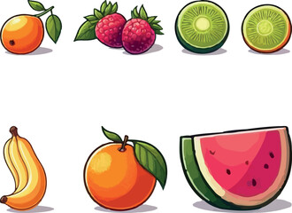 set of fruits and berries